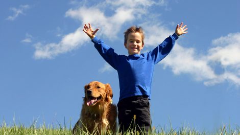 Junge mit Hund