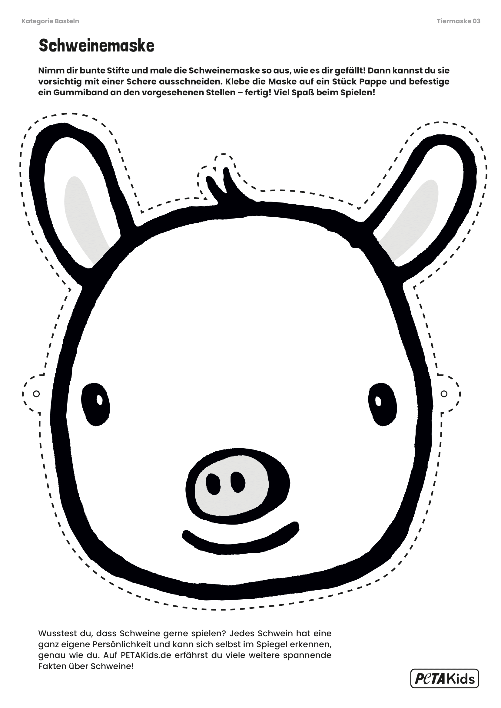Tiermasken ganz einfach basteln: Vorlagen zum Ausdrucken - PETA Kids