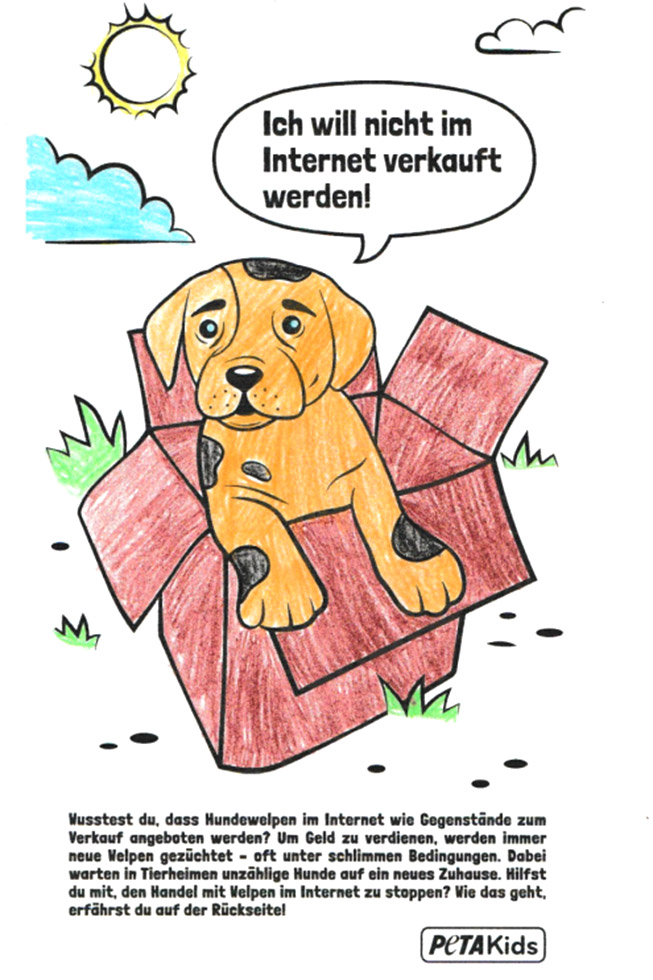 Gezeichnetes Bild zum PETA Kreativwettbewerb