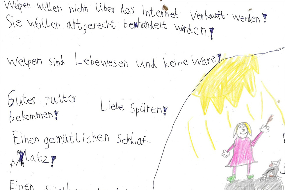 Gezeichnetes Bild zum PETA Kreativwettbewerb