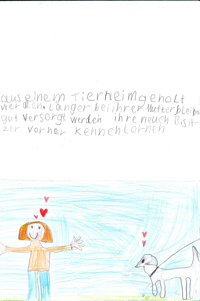 Gezeichnetes Bild zum PETA Kreativwettbewerb