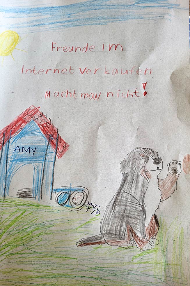 Gezeichnetes Bild zum PETA Kreativwettbewerb