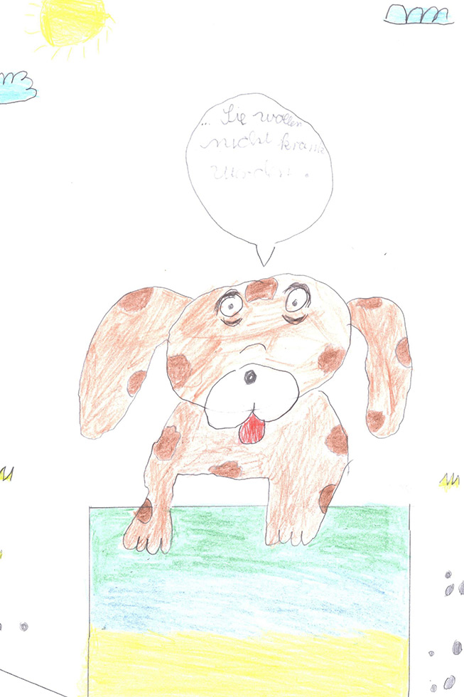Gezeichnetes Bild zum PETA Kreativwettbewerb