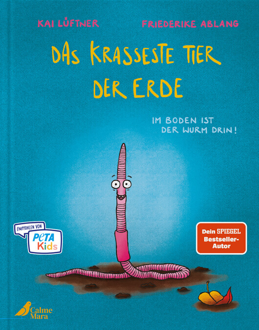 Buchcover von "Das krasseste Tier unter der Erde" mit PETAKids-empfiehlt-Plakette